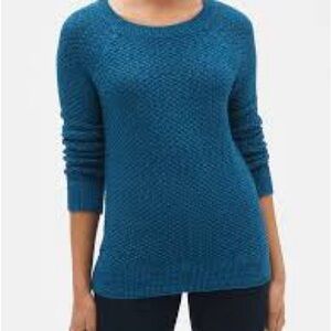 GAP Textured Marled Crew Neck Pullover Sweater in Teal Size Small EC